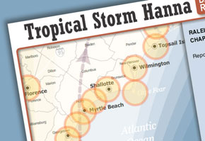 Tropical Storm Hanna Damage Report Interactive Graphic